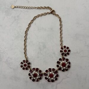 Gold and Red Floral Necklace